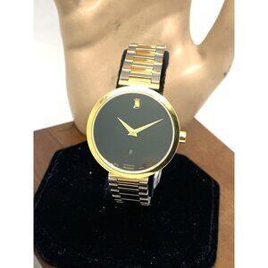 Movado Women's Watch 0607679 Museum Black Dial Swiss Automatic 2-Tone Steel 32mm